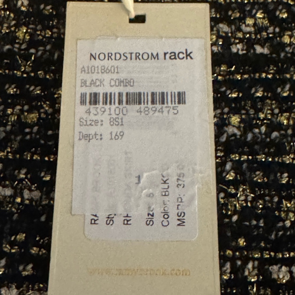RAMY BROOK Rhonda Tweed Zip-Front Mini Skirt Gold Zipper Hardware Size‎ 8 Black - Picture 11 of 15